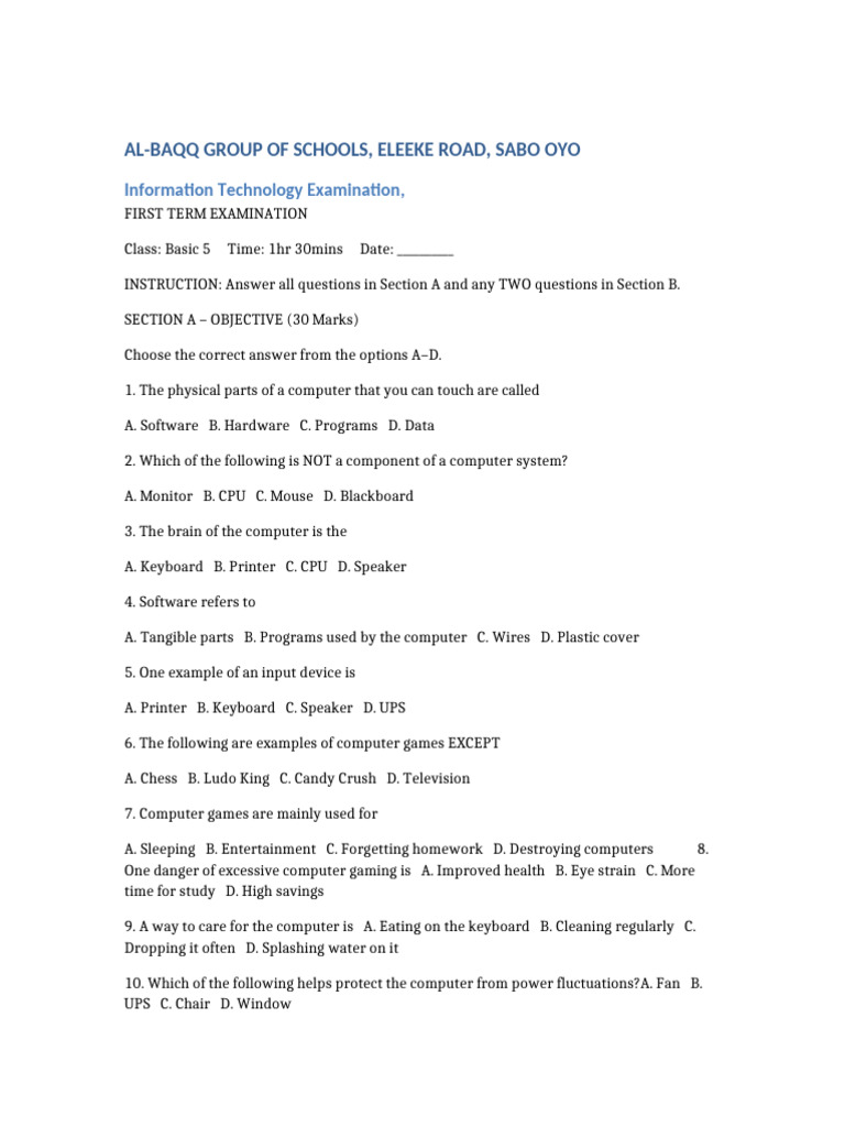 Information Technology Exam | PDF