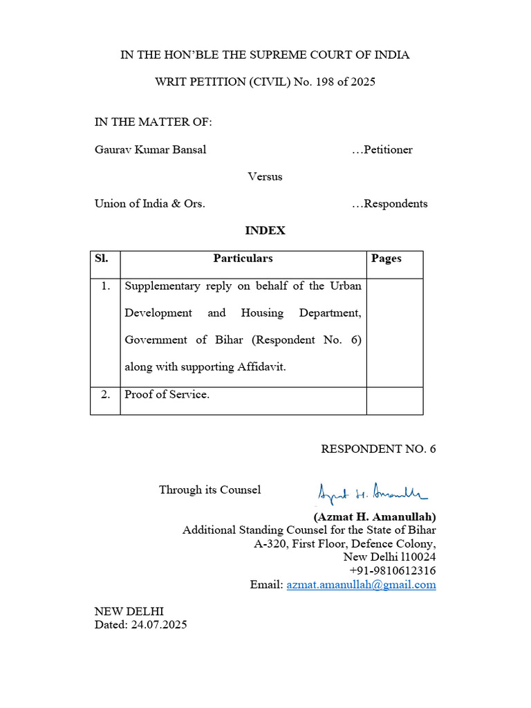 Reply UDHD Gaurav Kumar Bansal | PDF