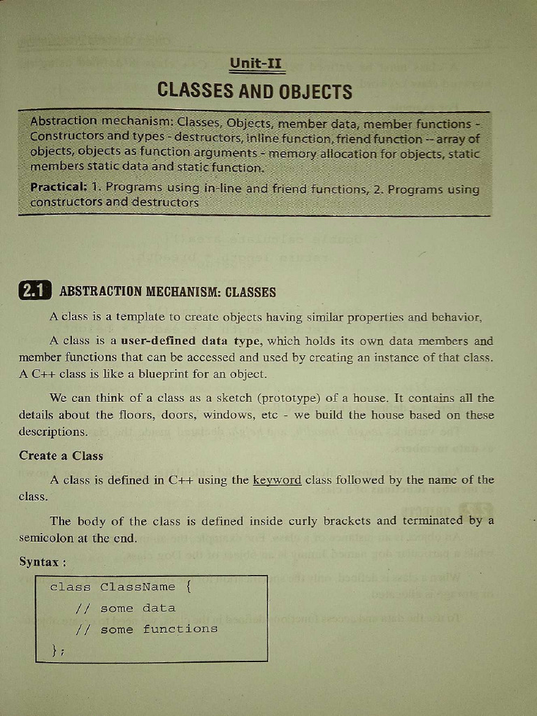Unit-2 OOPS | PDF