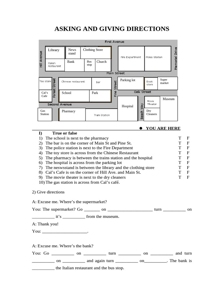 Asking and Giving Directions | PDF