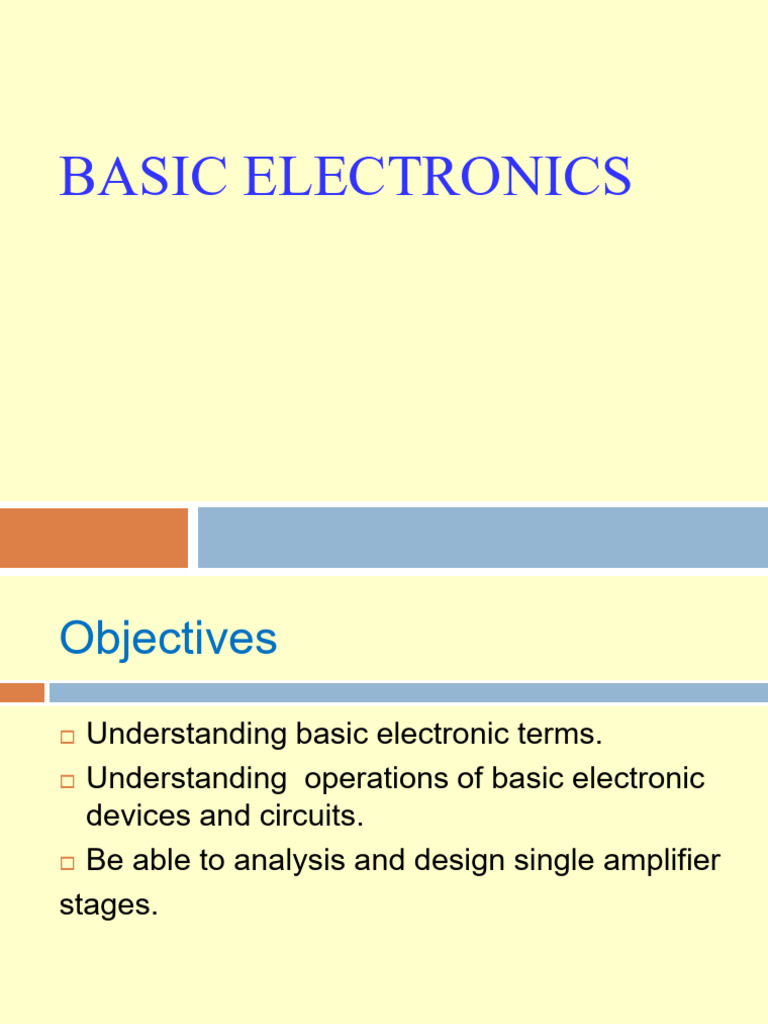 Lecture Basic Electronics | PDF