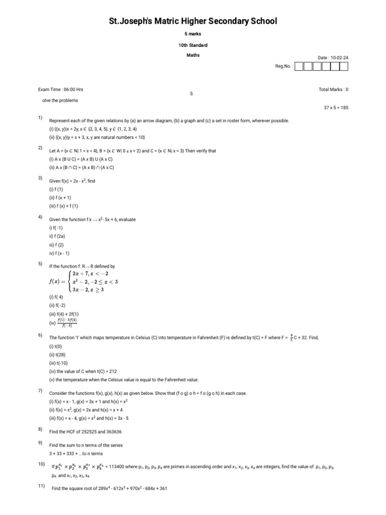 5 Mark QP | PDF