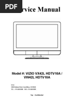 Download Vizio tv model VX42L HDTV10A Service Manual by VL Ricketts SN101440105 doc pdf