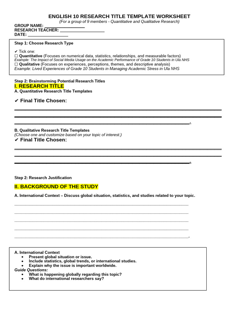 Research Title Template | PDF