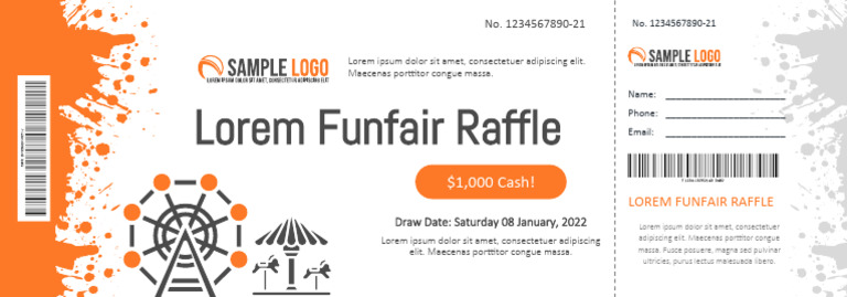 Funfair Raffle Ticket Template | PDF