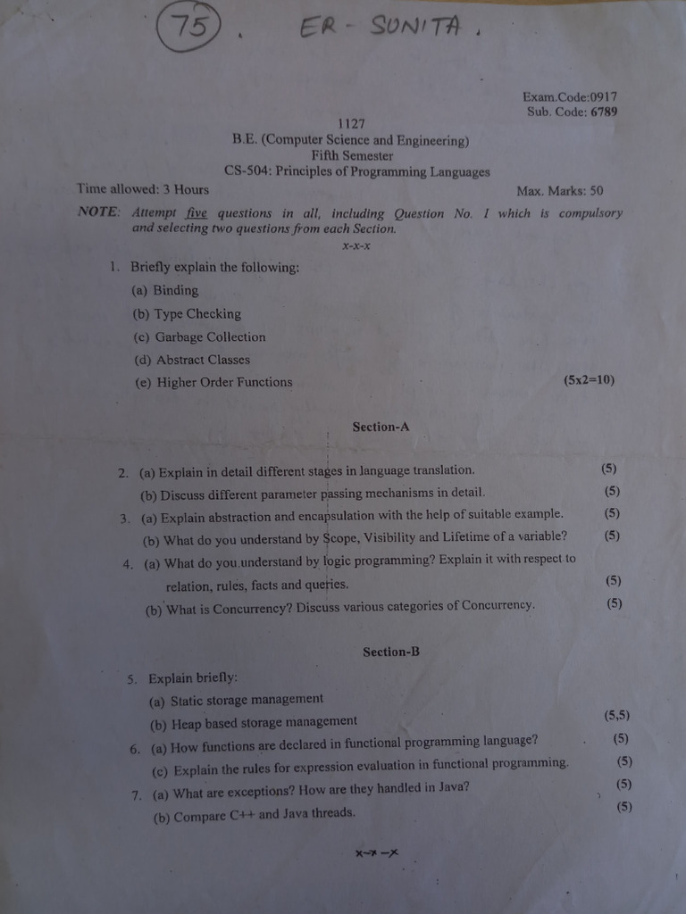 Previous Year PPL Question Papers | PDF