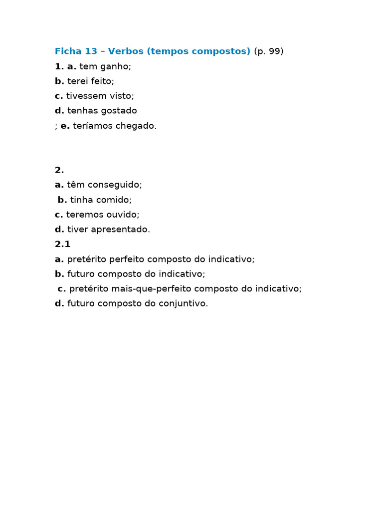 Ficha 13 | PDF