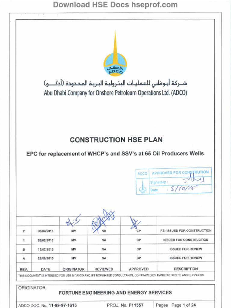 Construction HSE Plan | PDF