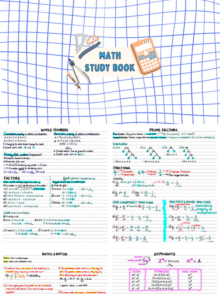 Math Grade 8 To Grade 12 Revision Studybook | PDF
