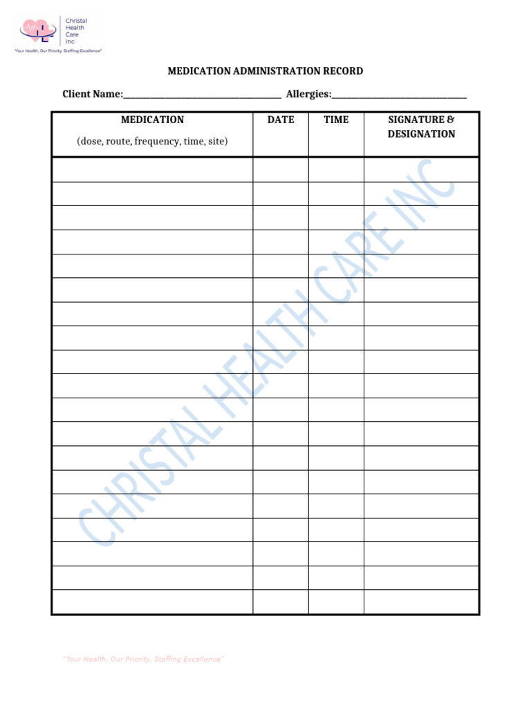 Medication Administration Recor1 | PDF