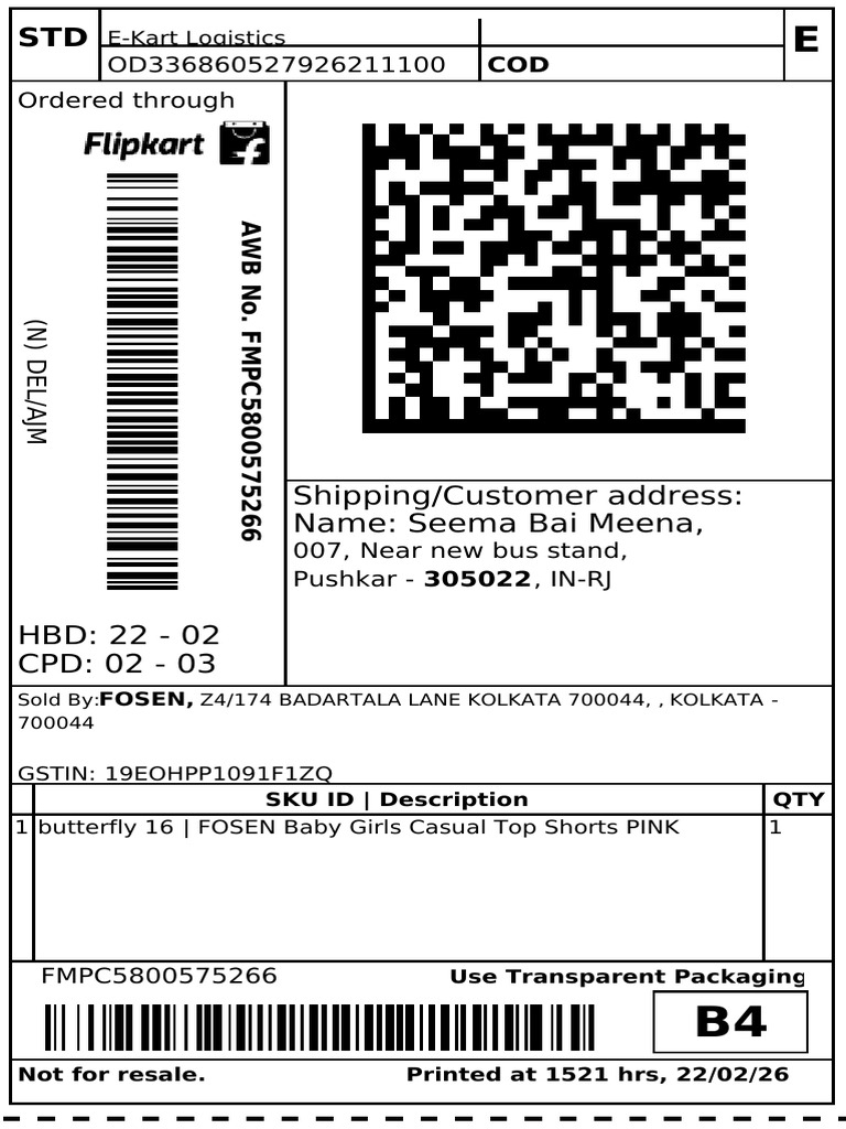 Flipkart Labels 22 Feb 2026 03 21 | PDF