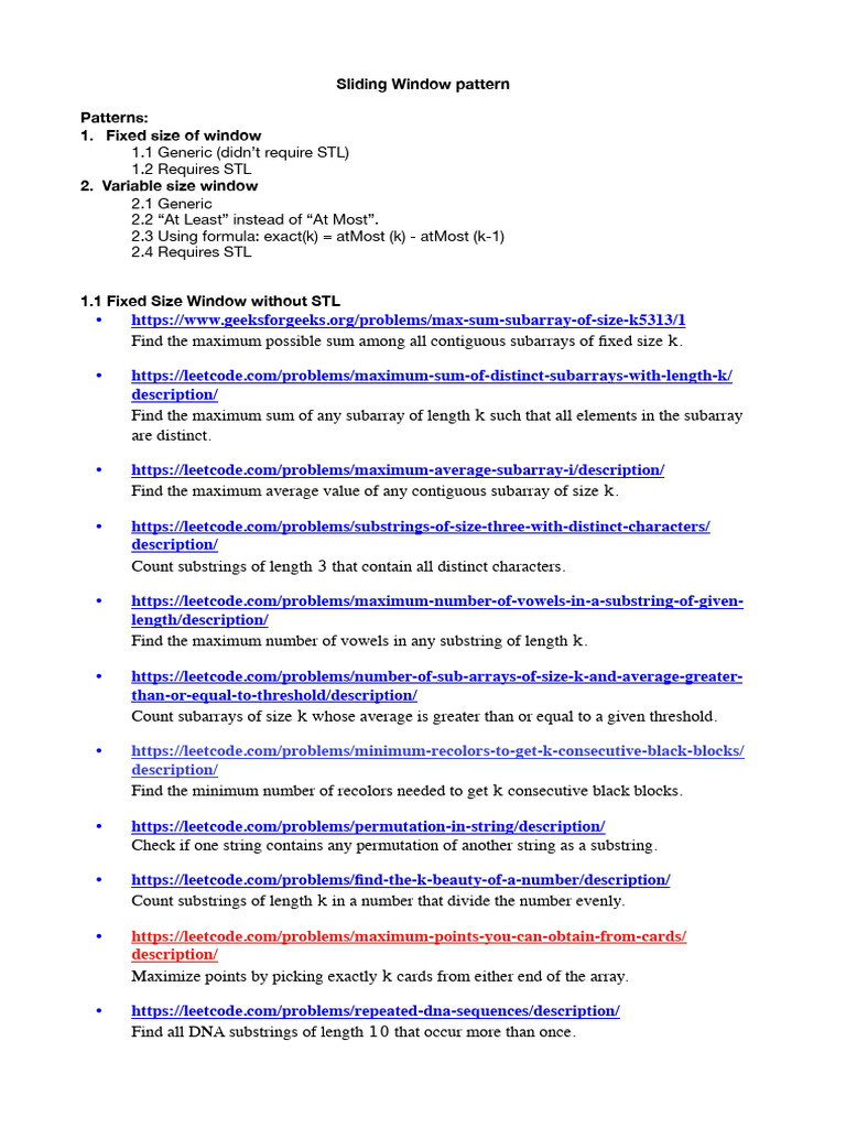 Sliding Window | PDF
