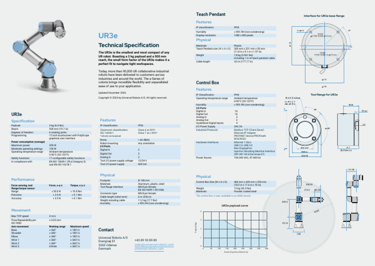 Ur3e E-Series Datasheets Web | PDF