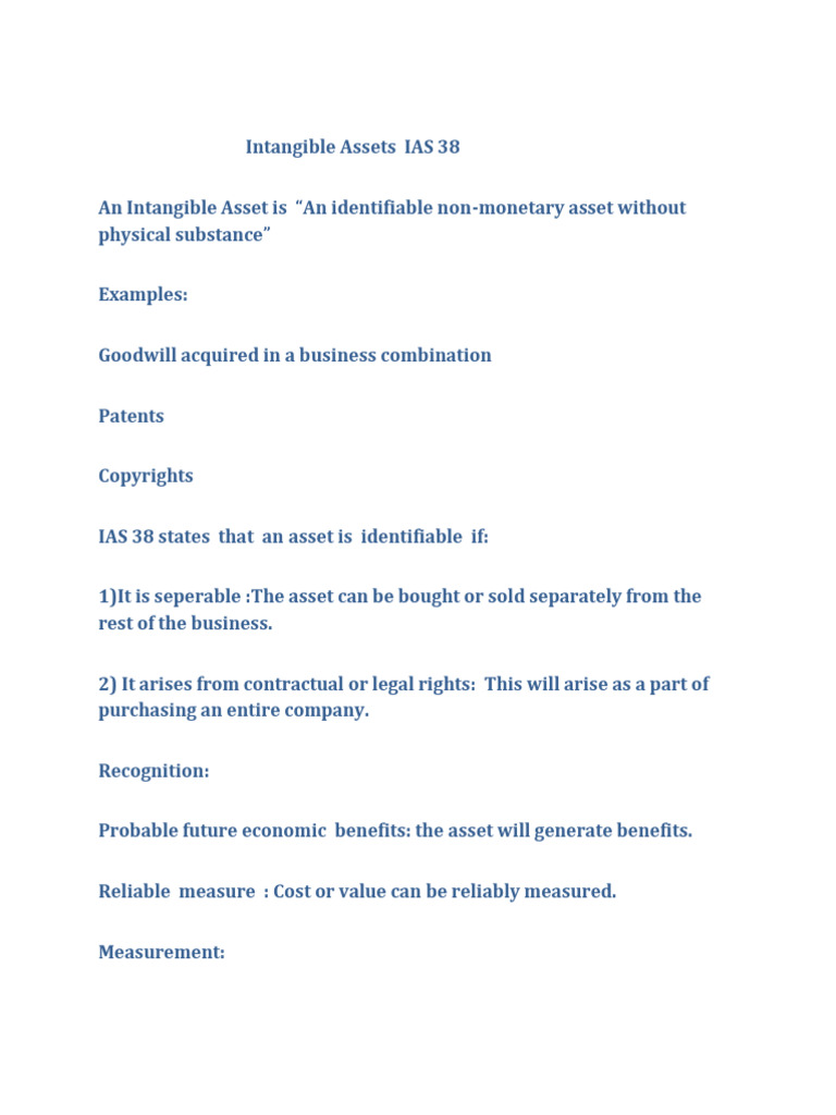 Intangible Assets IAS 38-1 | PDF | Intangible Asset | Economies