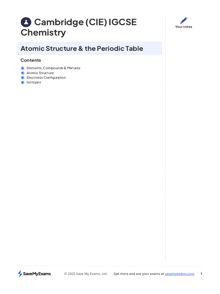 Atomic Structure & The Periodic Table | PDF | Atoms | Chemical Elements