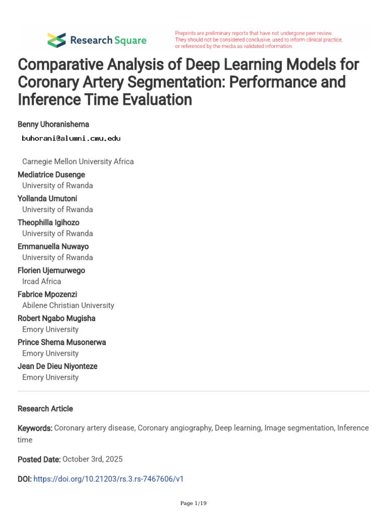 Comparative Analysis of Deep Learning Models For C | PDF | Atheroma ...