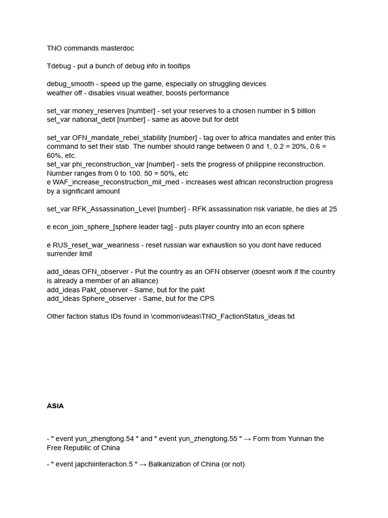 TNO Commands Masterdoc | PDF | Military | Conflicts