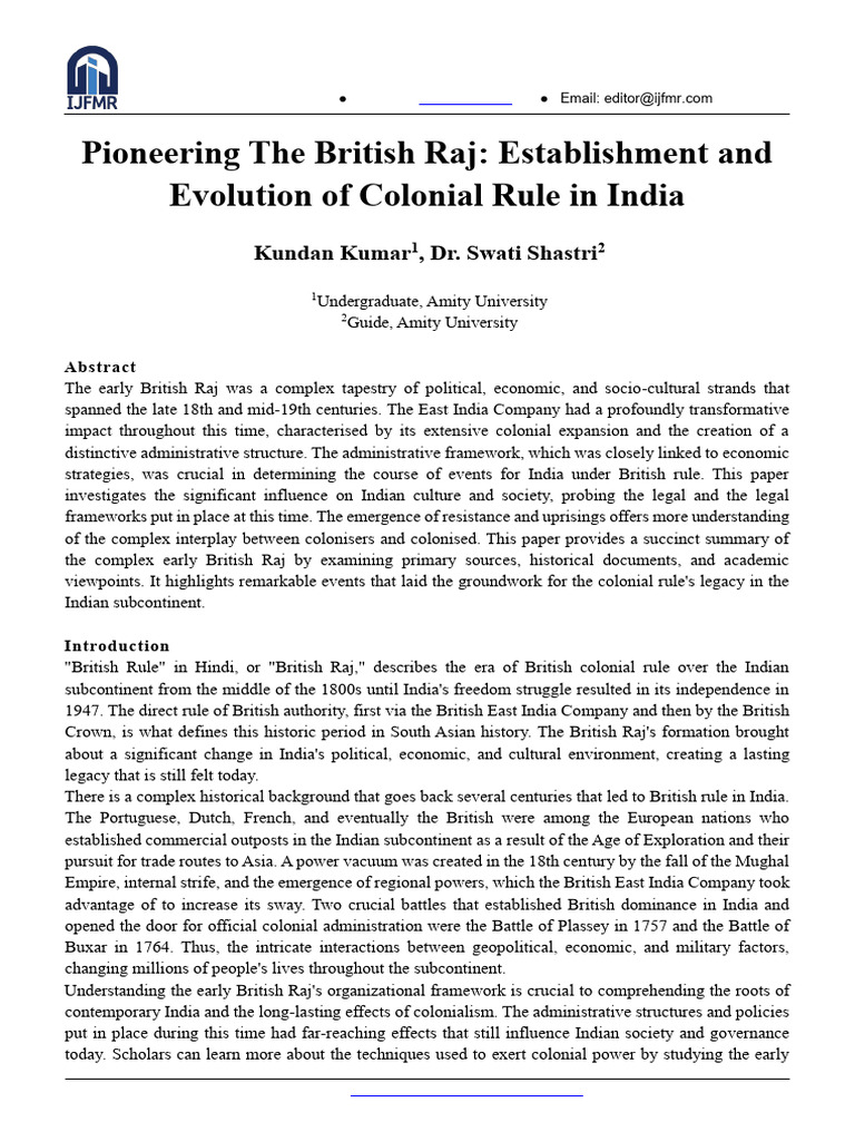 Pioneering The British Raj | PDF