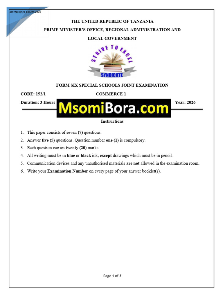 Commerce 1 - Exam N Answers | PDF