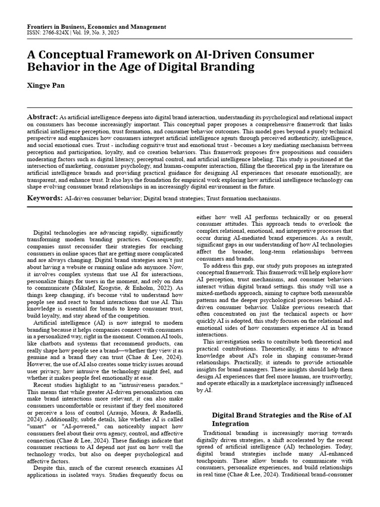 A Conceptual Framework On AI-Driven Consumer Behav | PDF