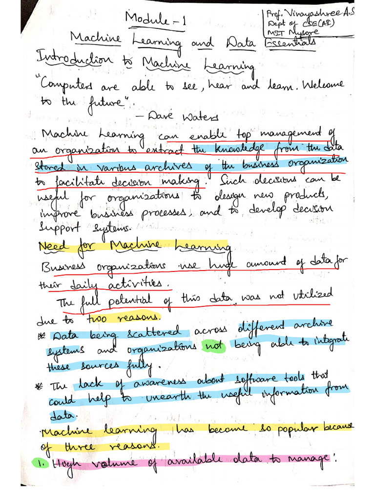 ML Module - 1 | PDF