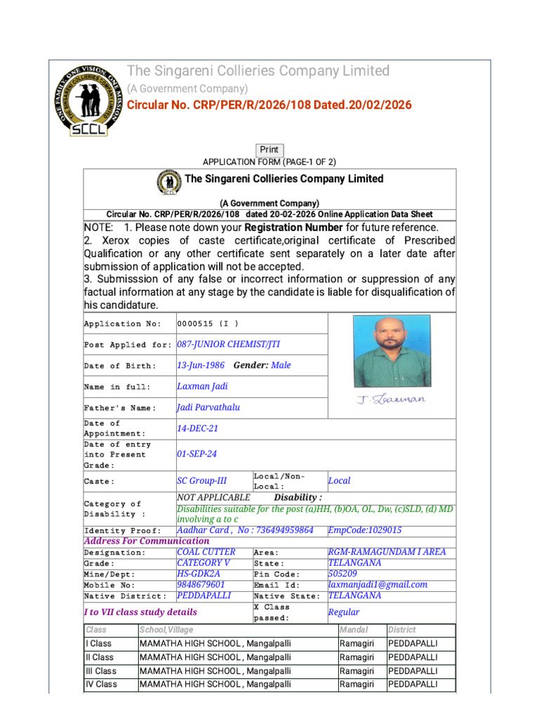 SCCL Chemistry | PDF