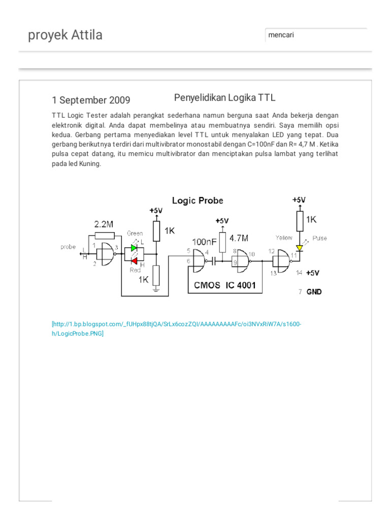 Proyek Attila - TTL Logic Probe | PDF