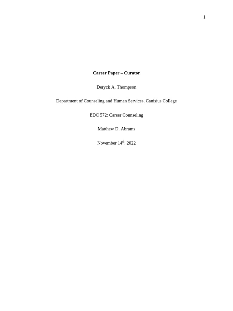 Career Paper | PDF