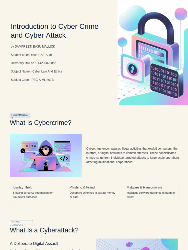 Introduction To Cyber Crime and Cyber Attack - PPTX (1) Compressed | PDF