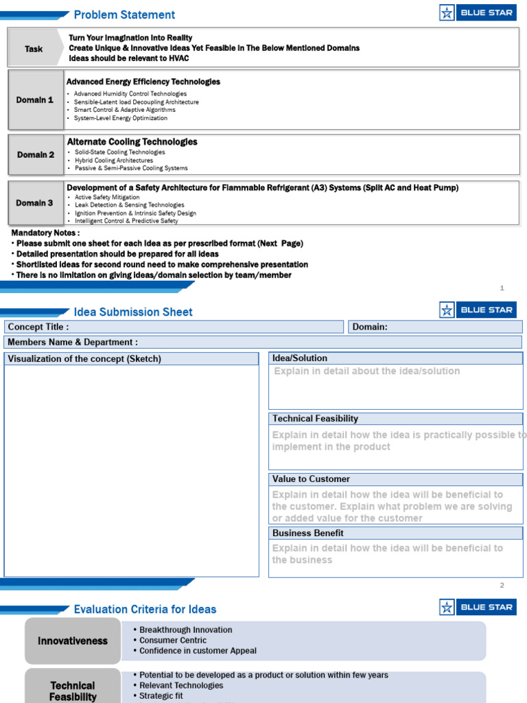 Blue Star Problem Statement | PDF
