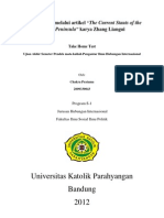 Analisi Artikel :the Current Status of Korean Peninsula Karya Zhang Liangui