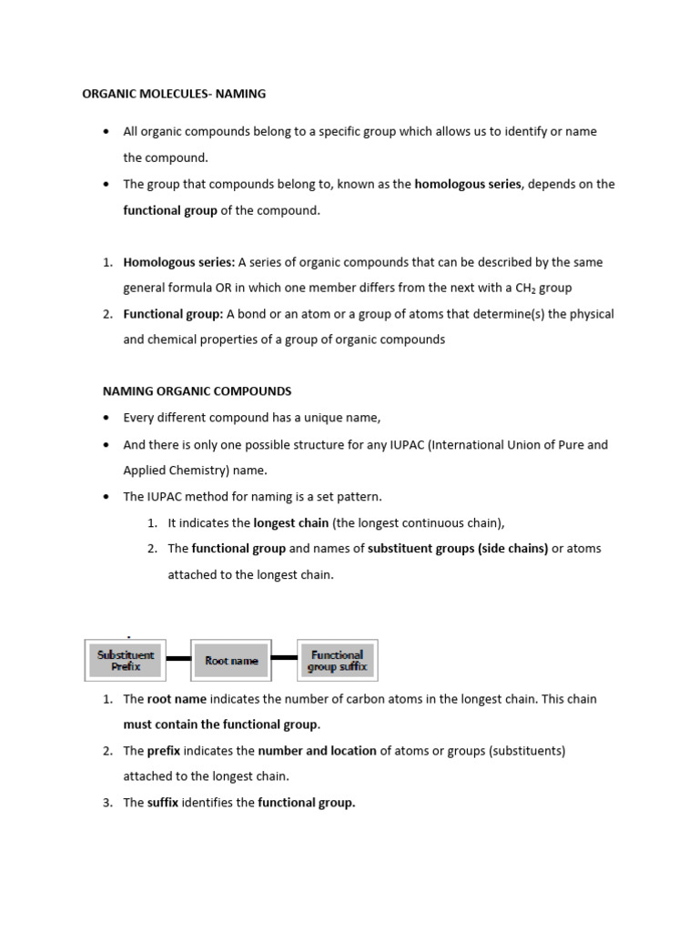 Naming Organic Molecules | PDF