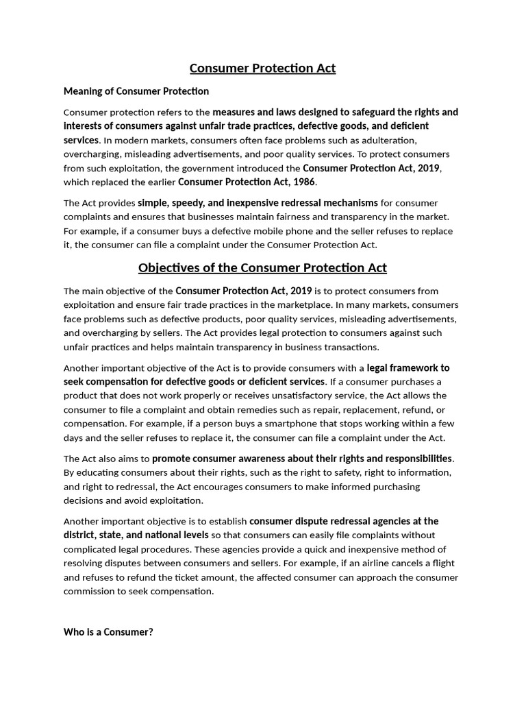 Consumer Protection Act | PDF
