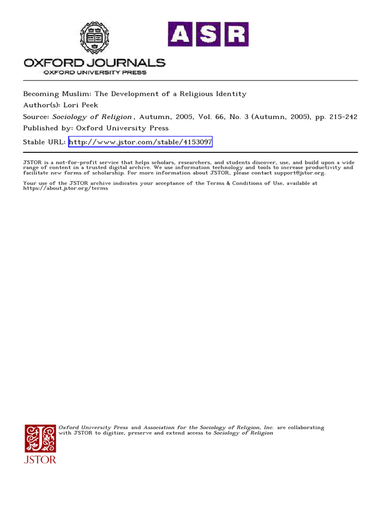 Becoming Muslim - Devt of Identity | PDF