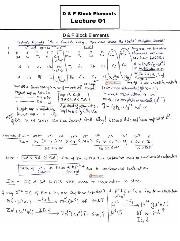 D & F Block Elements | PDF