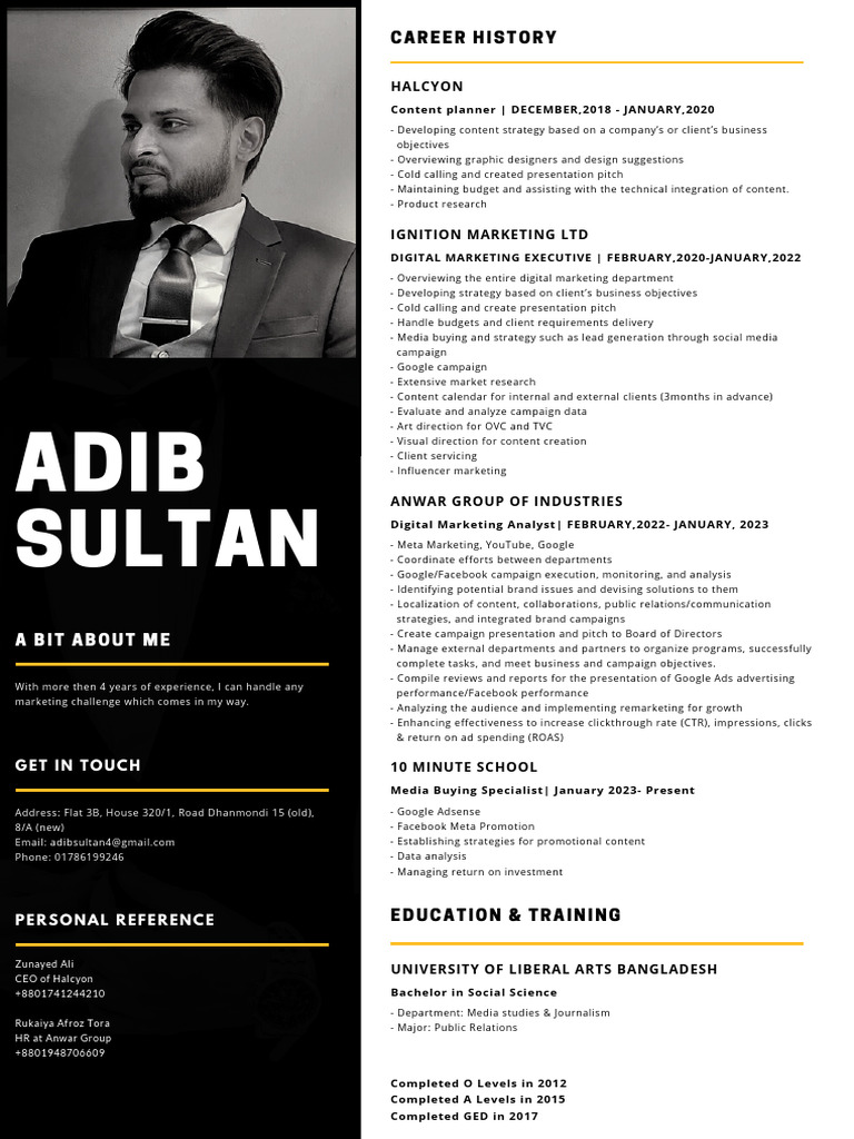 Adib Sultan CV | PDF | Digital Marketing | Facebook
