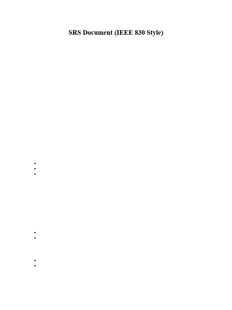SRS Document (IEEE 830 Style) | PDF