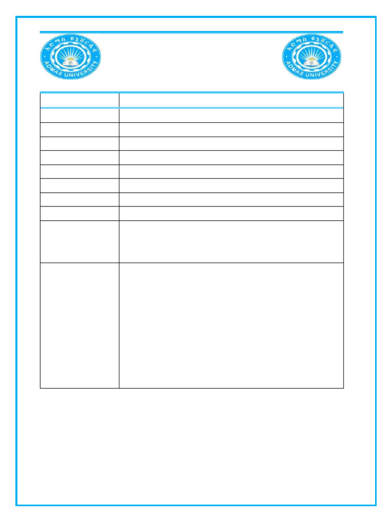 Adv Fa I Course Outline | PDF