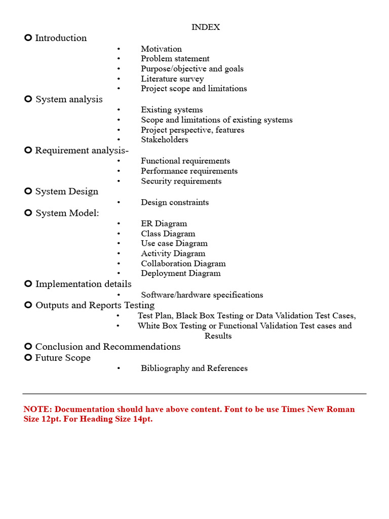 INDEX For Project | PDF