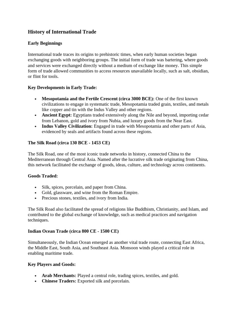History of International Trade | PDF