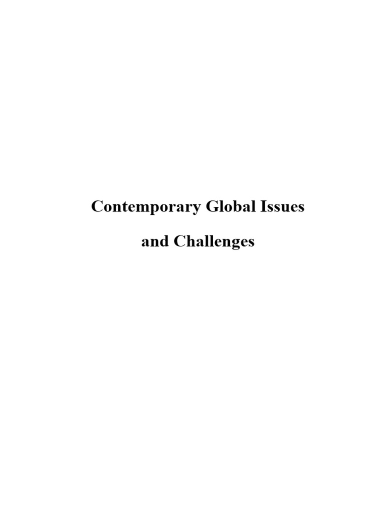 Contemporary Global Issues Annd Challenges | PDF