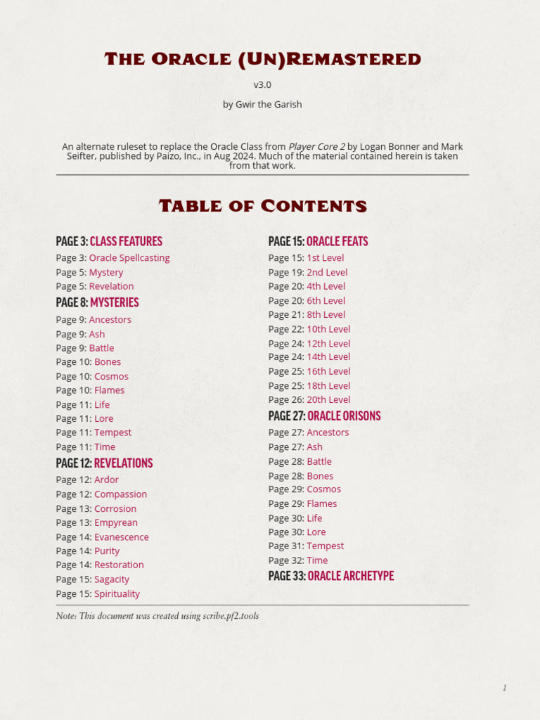 Oracle Un-Remastered v3 | PDF