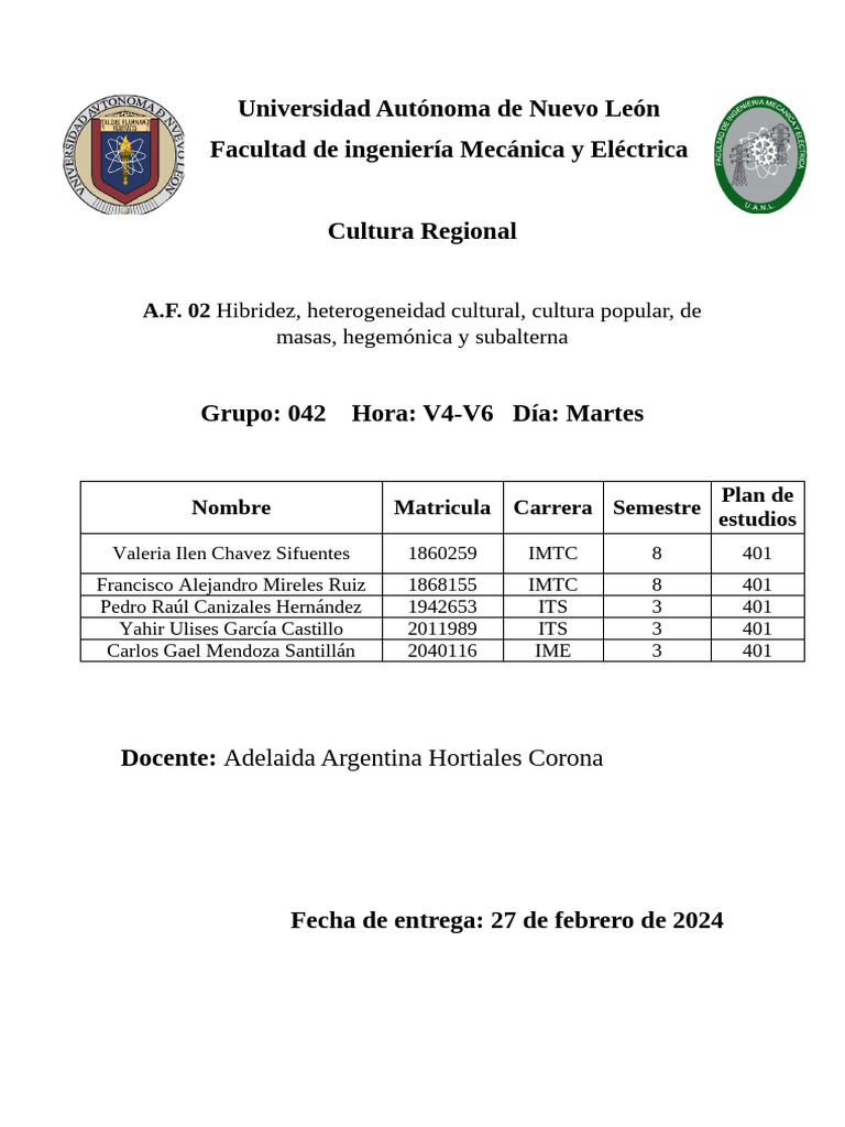 Af2 Cultura | PDF