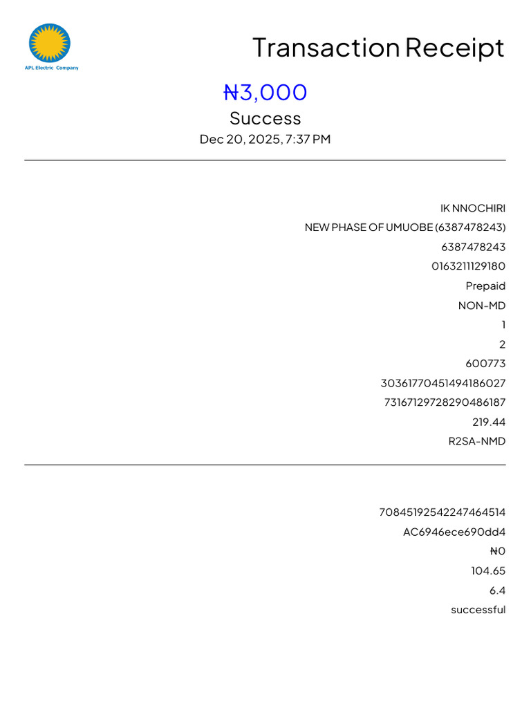 Transaction Receipt 1 | PDF
