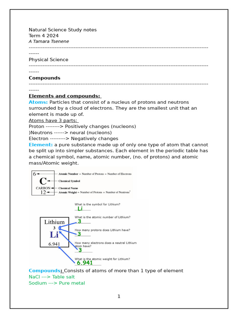 Ns Term 4 Exams Study Notes 2024 | PDF