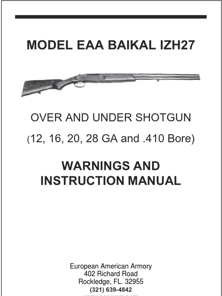 IZH 27 Manual | PDF | Cartridge (Firearms) | Shotgun