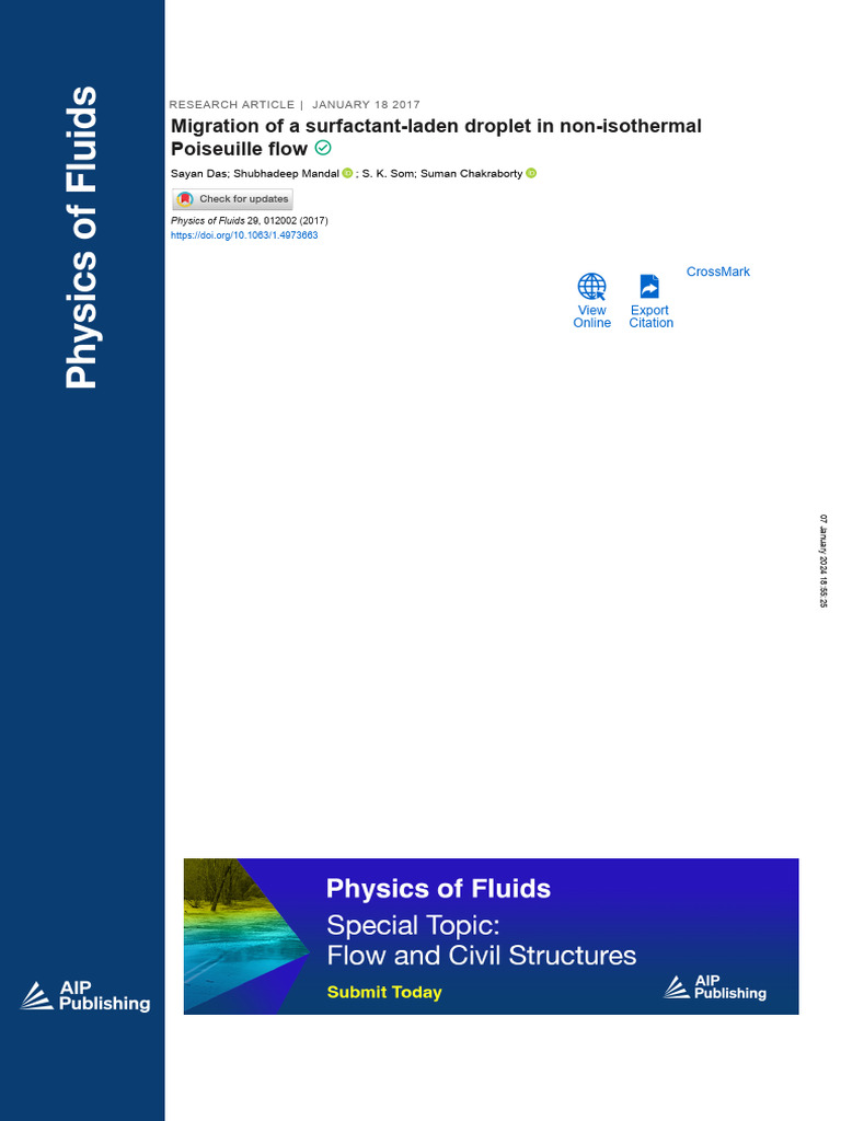 Migration of A Surfactant-Laden Droplet in Non-Isothermal Poiseuille ...