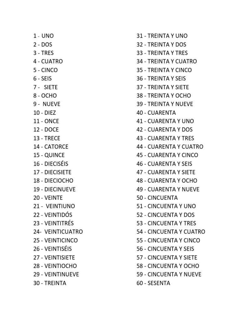 Numeros Con Letras | PDF