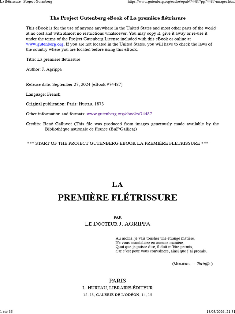 La Flétrissure - Project Gutenberg | PDF