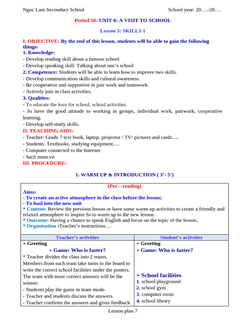 Unit 6 - Lesson 5 - Skills - 1 | PDF